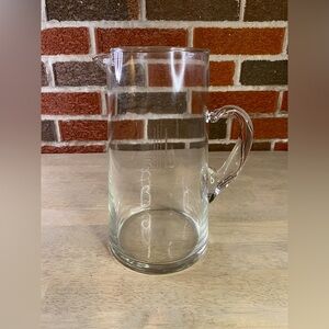 Ralph Lauren Crystal Pitcher‎ With Etched Ralph Lauren Logo  9” Tall